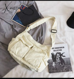 Xajzpa - Women For Vintage Satchel Casual Canvas Female Luxury Designer Handbag Solid Large