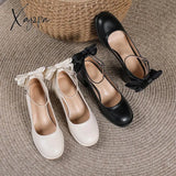 Xajzpa - Women French Vintage Mary Jane Heels