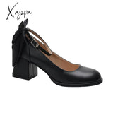 Xajzpa - Women French Vintage Mary Jane Heels Black / Eu 34 | Us 4