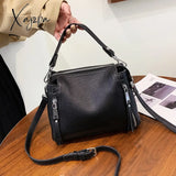 Xajzpa - Women Handbag 100% Genuine Leather Shoulder Bag Luxury Brand Small Bucket Bag High Quality