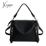 Xajzpa - Women Handbag 100% Genuine Leather Shoulder Bag Luxury Brand Small Bucket Bag High Quality