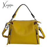 Xajzpa - Women Handbag 100% Genuine Leather Shoulder Bag Luxury Brand Small Bucket Bag High Quality