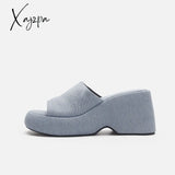 Xajzpa - Women High Heels Slippers Thick Platform Sandals Summer Shoes 2023 New Fashion Slingback