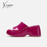 Xajzpa - Women High Heels Slippers Thick Platform Sandals Summer Shoes 2023 New Fashion Slingback