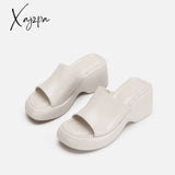 Xajzpa - Women High Heels Slippers Thick Platform Sandals Summer Shoes 2023 New Fashion Slingback