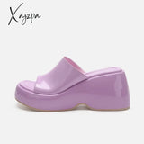 Xajzpa - Women High Heels Slippers Thick Platform Sandals Summer Shoes 2023 New Fashion Slingback