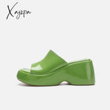 Xajzpa - Women High Heels Slippers Thick Platform Sandals Summer Shoes 2023 New Fashion Slingback