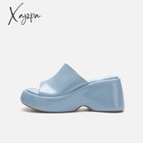 Xajzpa - Women High Heels Slippers Thick Platform Sandals Summer Shoes 2023 New Fashion Slingback