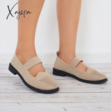 Xajzpa - Women Knit Mary Jane Flats Breathable Loafers Comfy Walking Shoes