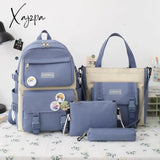 Xajzpa - Women Laptop Backpack 4 Pcs Set Harajuku Canvas School Bags For Teenage Girls Kawaii