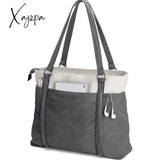 Xajzpa - Women Laptop Top-Handle Bag For Work Lightweight Splice Canvas 15.6 Inch Handbag Purse