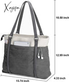 Xajzpa - Women Laptop Top-Handle Bag For Work Lightweight Splice Canvas 15.6 Inch Handbag Purse