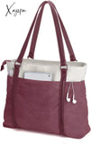 Xajzpa - Women Laptop Top-Handle Bag For Work Lightweight Splice Canvas 15.6 Inch Handbag Purse