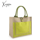 Xajzpa - Women Linen Luxury Tote Large Capacity Female Casual Shoulder Bag Lady Daily Handbag Fresh