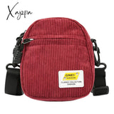 Xajzpa - Women Little Canvas Shoulder Bag Small Corduroy Cloth Messenger For Key Phone Pink