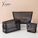 Xajzpa - Women Mesh Transparent Cosmetic Bag Small Large Clear Black Makeup Travel Neceser Toiletry