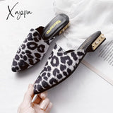 Xajzpa - Women Mules Slippers Fashion Baowen Low-Heel Sandals Flip Flops Zapatos De Mujer