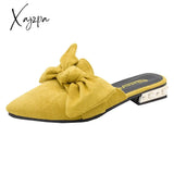 Xajzpa - Women Mules Slippers Fashion Baowen Low-Heel Sandals Flip Flops Zapatos De Mujer 21-2 / 35