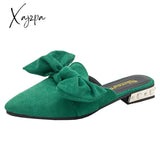 Xajzpa - Women Mules Slippers Fashion Baowen Low-Heel Sandals Flip Flops Zapatos De Mujer 21-4 / 35