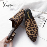 Xajzpa - Women Mules Slippers Fashion Baowen Low-heel Sandals Flip Flops Women Zapatos De Mujer