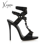 Xajzpa - Women Nightclub High Heels Gladiator Split Leather Ankle Strap