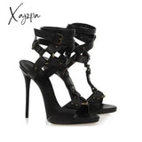 Xajzpa - Women Nightclub High Heels Gladiator Split Leather Ankle Strap