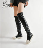 Xajzpa - Women Over The Knee High Boots Motorcycle Chelsea Platform Winter Gladiator Fashion Rick