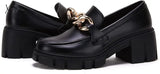 Xajzpa - Women Party Chunky Heel Loafers Comfort Platform Slip On Lug Sole Shoes Loafers/Sneakers