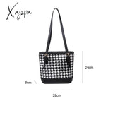 Xajzpa - Women Plaid Shoulder Bucket Bag Portable Female Travel Daily Casual Handbag Tote Fashion