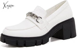 Xajzpa - Women Platform Loafers Slip On Chain Casual Loafers/Sneakers