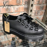 Xajzpa - Women Platform Punk Shoes Genuine Leather High Heels Sexy Ladies Party Lolita Black Wedges