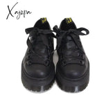 Xajzpa - Women Platform Punk Shoes Genuine Leather High Heels Sexy Ladies Party Lolita Black Wedges