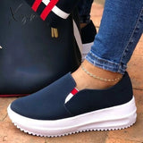 Xajzpa - Women Platform Sneakers Sport Wedges Fashion Ankle Casual Shoes New Flats Running Female Slip On Designer Mujer Footwear