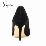 Xajzpa - Women Pumps Sexy 8Cm Suede Ponited Toes High Heels Fashion Office Stiletto Party Red