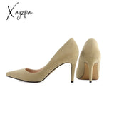 Xajzpa - Women Pumps Sexy 8Cm Suede Ponited Toes High Heels Fashion Office Stiletto Party Red