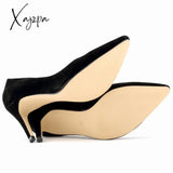 Xajzpa - Women Pumps Sexy 8Cm Suede Ponited Toes High Heels Fashion Office Stiletto Party Red