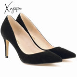 Xajzpa - Women Pumps Sexy 8Cm Suede Ponited Toes High Heels Fashion Office Stiletto Party Red