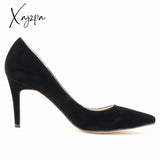 Xajzpa - Women Pumps Sexy 8Cm Suede Ponited Toes High Heels Fashion Office Stiletto Party Red