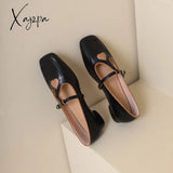 Xajzpa - Women Retro Heart Color Matching Mary Janes