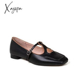 Xajzpa - Women Retro Heart Color Matching Mary Janes Black / Eu 35 | Us 5