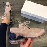 Xajzpa - Women Round Toe All Season Air Cushion Sneakers Apricot / 5