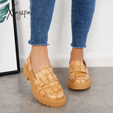 Xajzpa - Women Round Toe Platform Vintage Loafers