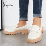 Xajzpa - Women Round Toe Platform Vintage Loafers