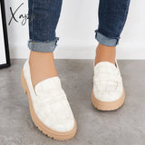 Xajzpa - Women Round Toe Platform Vintage Loafers