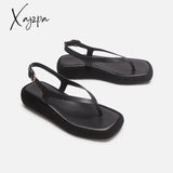 Xajzpa - Women Sandals Classics Ankle Strap Summer Flat Shoes For Soft Sole Flats Sandalias Mujer