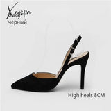 Xajzpa - Women Sandals High Heels Summer Brand Woman Pumps Thin Party Shoes Pointed Toe Slip On