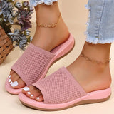 Xajzpa - Women Sandals Knitting Low Heels Summer Chaussure Femme Soft Bottom Silppers Slip On