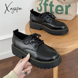 Xajzpa - Women Shoes Autumn Round Toe Female Footwear All-Match Loafers With Fur Clogs Platform