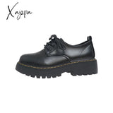 Xajzpa - Women Shoes Autumn Round Toe Female Footwear All-Match Loafers With Fur Clogs Platform