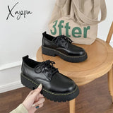 Xajzpa - Women Shoes Autumn Round Toe Female Footwear All-Match Loafers With Fur Clogs Platform